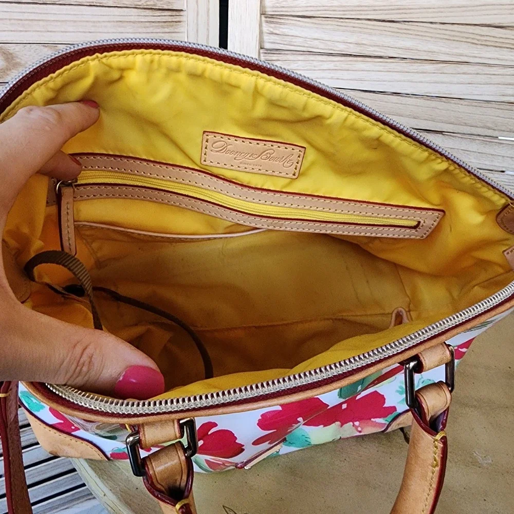 Dooney & Bourke Rose Garden Floral Satchel Bag Handbag Purse Feminine Girl Era